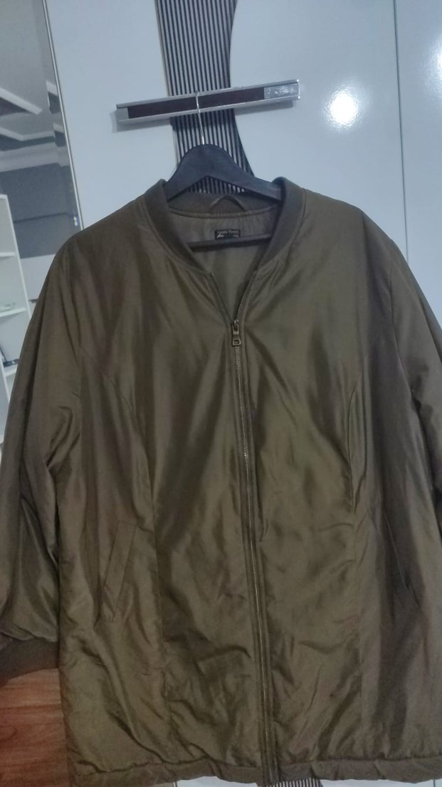 Kadın Uzun Kahverengi Fermuarlı Ceket - Görsel 3