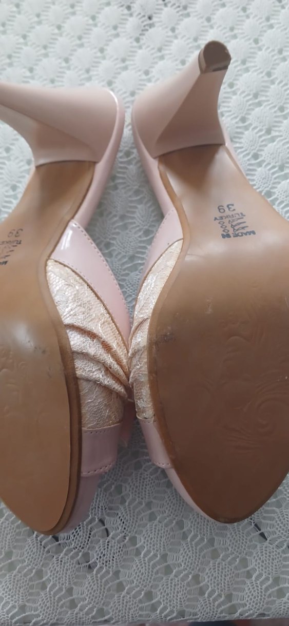 Dantel Detaylı Pembe Dolgu Topuklu Kadın Terlik - Görsel 2