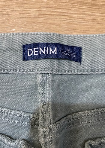 Açık Yeşil Denim Şort - Görsel 5