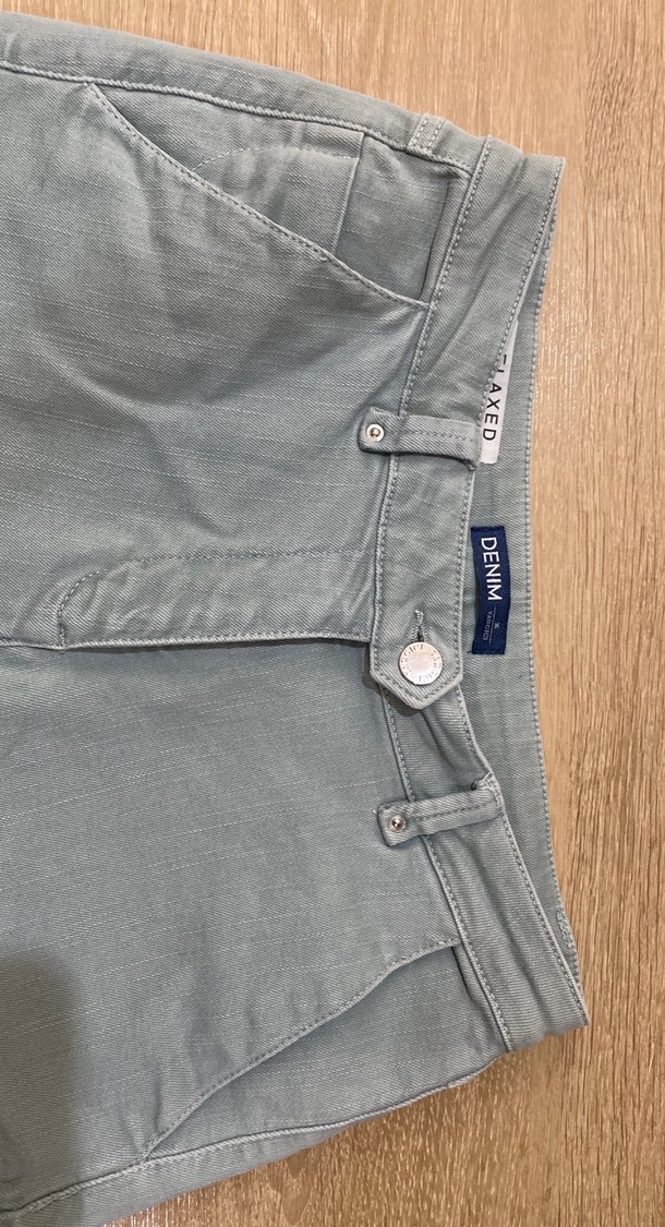 Açık Yeşil Denim Şort - Görsel 4