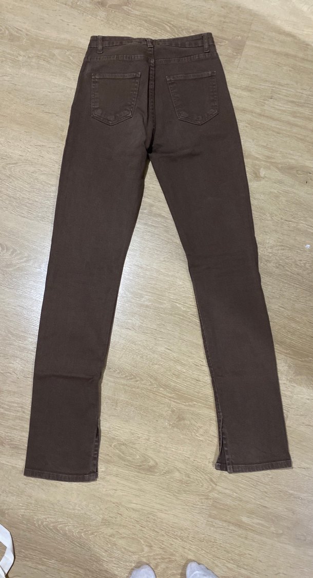 Kahverengi  Yırtmaçlı Kadın Pantolon - Görsel 4