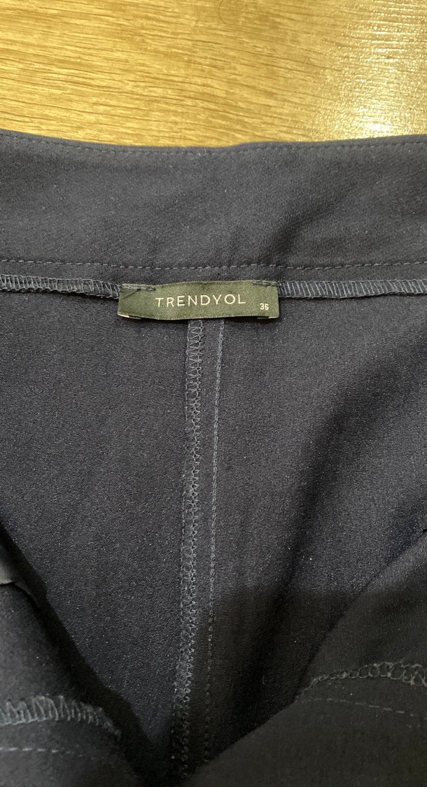 Lacivert Kadın Wide Leg Pantolon - Görsel 4