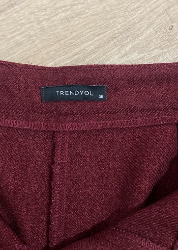 Bordo Kadın Wide Leg Kumaş Pantolon - Görsel 4