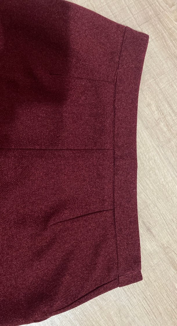 Bordo Kadın Wide Leg Kumaş Pantolon - Görsel 5