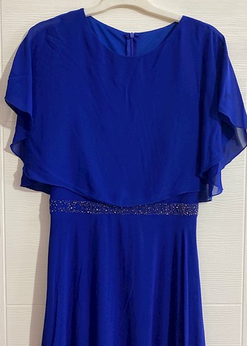 Uzun Mavi Abiye Elbise - Görsel 3