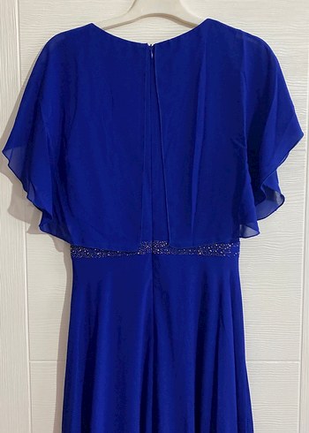 Uzun Mavi Abiye Elbise - Görsel 4