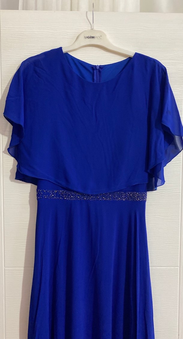 Uzun Mavi Abiye Elbise - Görsel 3