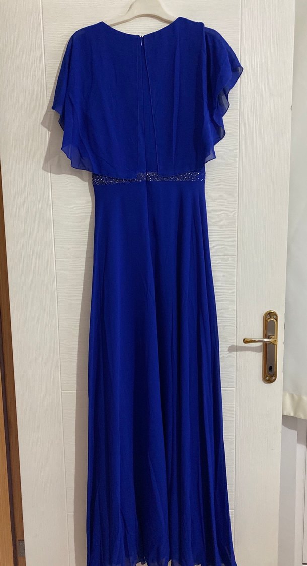 Uzun Mavi Abiye Elbise - Görsel 2