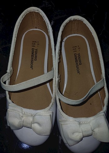 Beyaz Fiyonk Detaylı Kız Çocuk Babet - Görsel 2