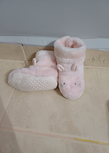 Kızlar için Pembe Peluş Ev Terliği - Görsel 2