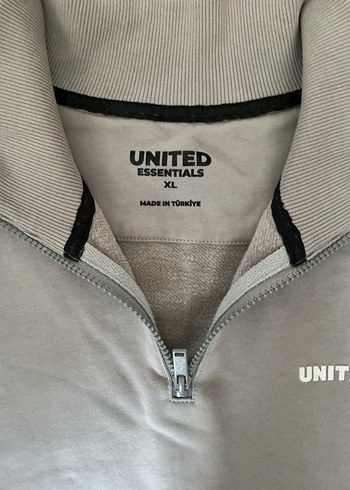 UNİTED Gri Erkek Uzun Kollu Keten Sweatshirt - Görsel 3