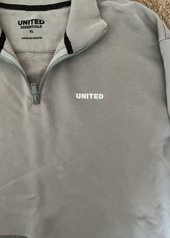 UNİTED Gri Erkek Uzun Kollu Keten Sweatshirt - Görsel 2
