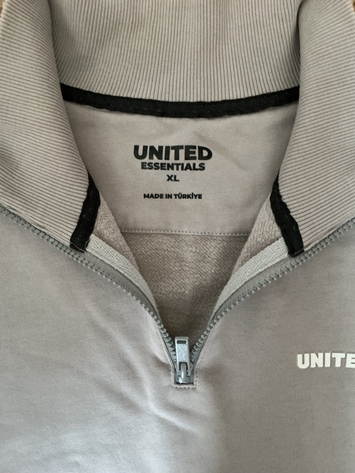 UNİTED Gri Erkek Uzun Kollu Keten Sweatshirt - Görsel 3