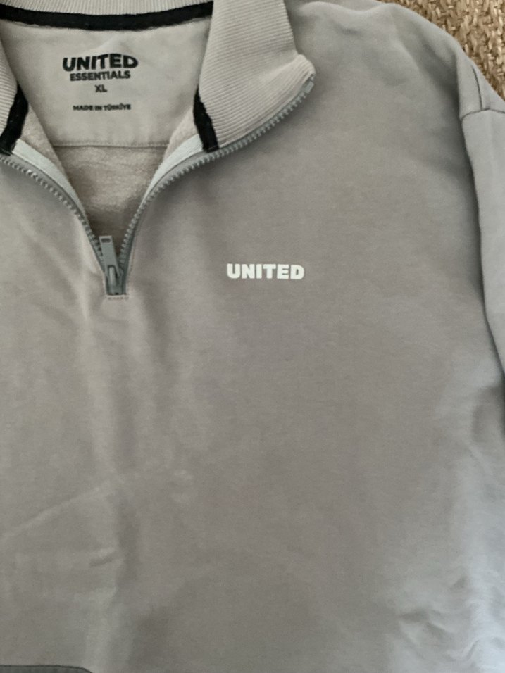 UNİTED Gri Erkek Uzun Kollu Keten Sweatshirt - Görsel 2