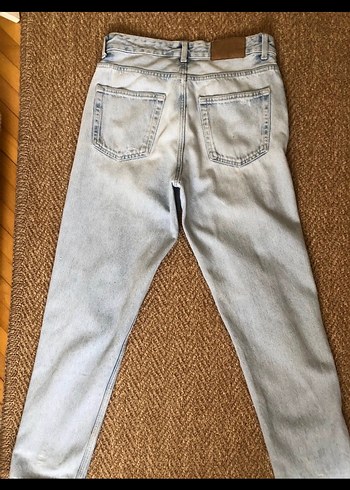 Gri Bej Kadın Denim Salaş pantolon - Görsel 6