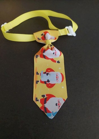 NOEL BABALI SARI TONLU KEDİ&KÖPEK KRAVATI - Görsel 2