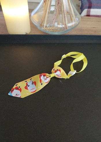 NOEL BABALI SARI TONLU KEDİ&KÖPEK KRAVATI - Görsel 4