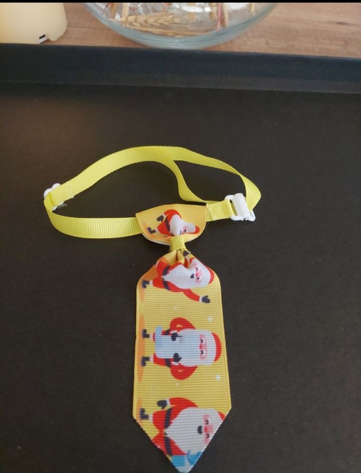 NOEL BABALI SARI TONLU KEDİ&KÖPEK KRAVATI - Görsel 3