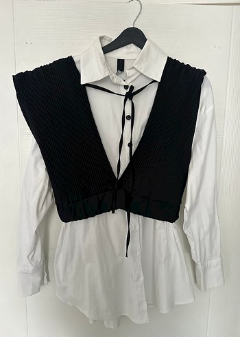 Gri Fitilli gömlek takım - Görsel 2