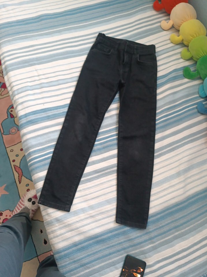 Düğmeli Siyah Hamile Kot Pantolon 7 8 yas - Görsel 2