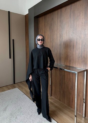 Siyah Normcore Kadın Takım Elbise - Görsel 3