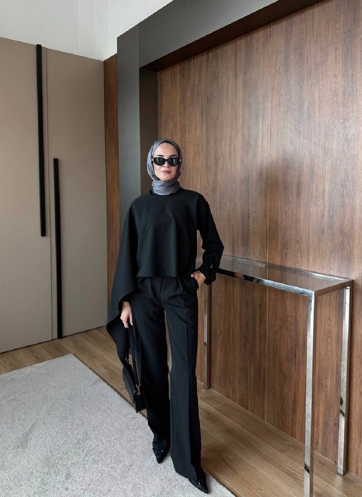 Siyah Normcore Kadın Takım Elbise - Görsel 3