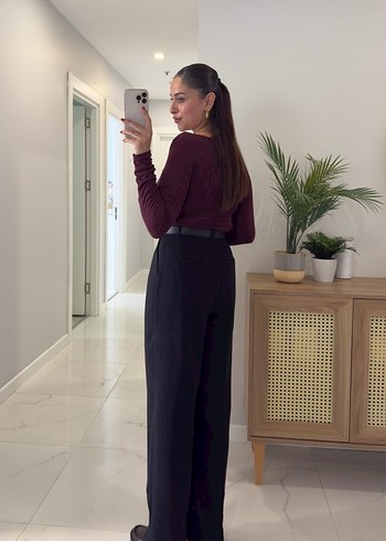 Palazzo Siyah Pantolon - Görsel 3