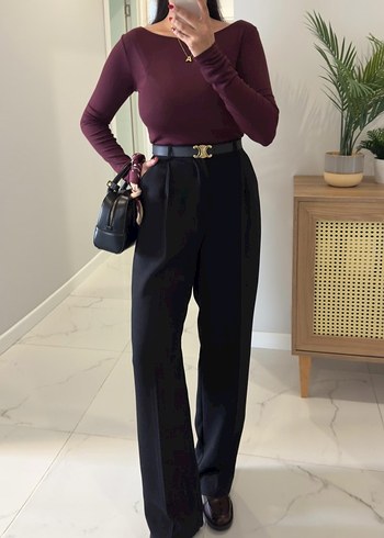 Palazzo Siyah Pantolon - Görsel 2