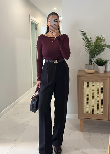 Palazzo Siyah Pantolon - Görsel 4