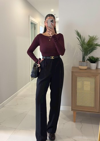 Palazzo Siyah Pantolon - Görsel 5