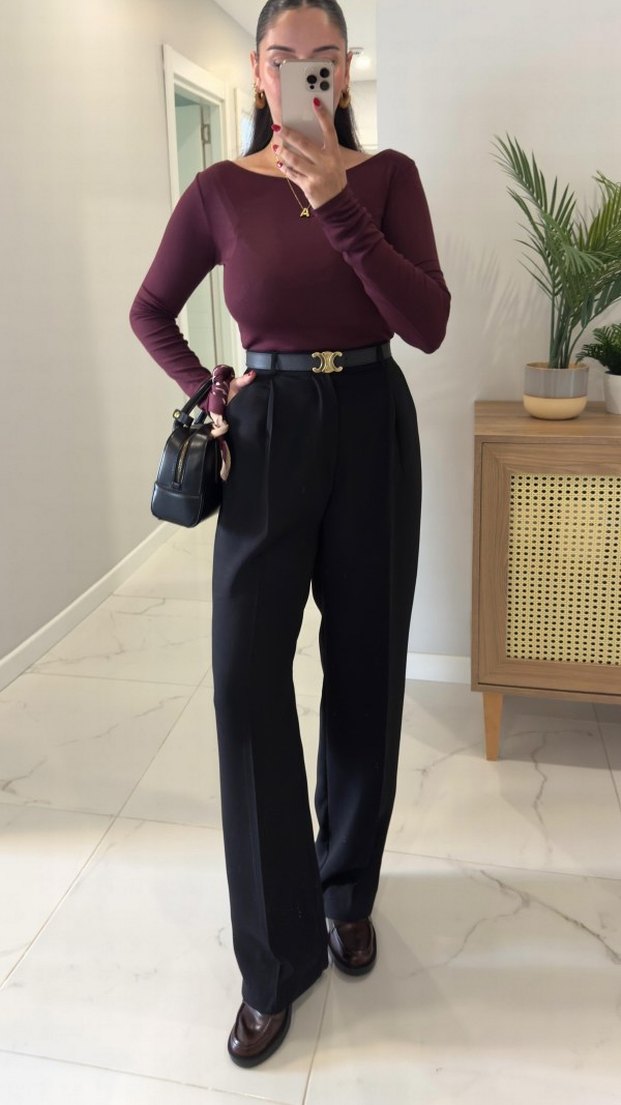 Palazzo Siyah Pantolon - Görsel 2