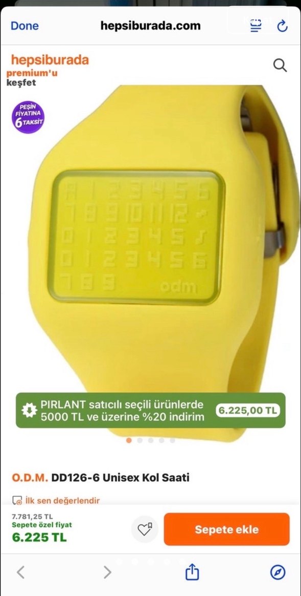 Sarı Renk Dijital Akıllı Saat - Görsel 2