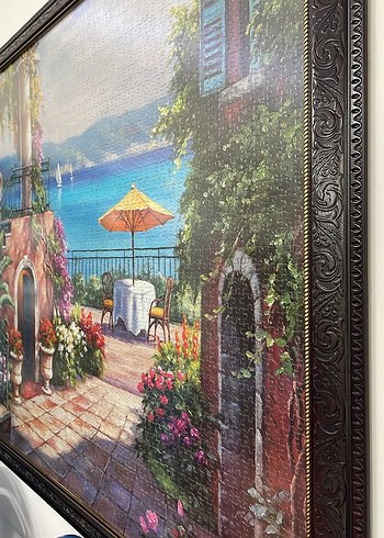 Çerçeveli Tablo 150x 100cm Renkli Deniz Manzaralı Puzzle - Görsel 4