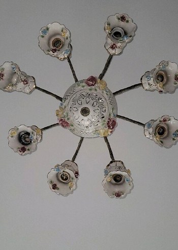 Çiçek Detaylı Beyaz Avize - Görsel 6