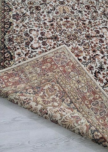 AKRİLİK PAMUK HALI Kahverengi Kırmızı Desenli Klasik Halı - Görsel 2