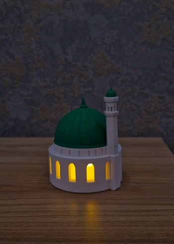 Işıklı Yeşil Kubbe ve Minare Figürin - Görsel 5