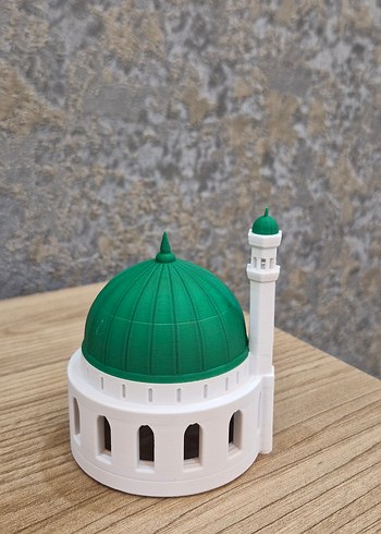 Işıklı Yeşil Kubbe ve Minare Figürin - Görsel 8