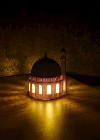 Işıklı Yeşil Kubbe ve Minare Figürin - Görsel 6