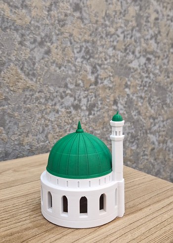 Işıklı Yeşil Kubbe ve Minare Figürin - Görsel 7