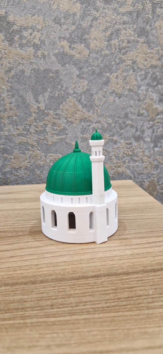 Işıklı Yeşil Kubbe ve Minare Figürin - Görsel 4