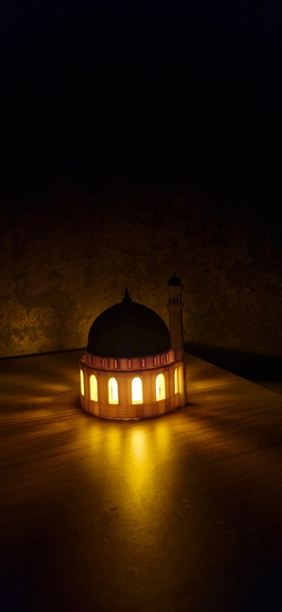 Işıklı Yeşil Kubbe ve Minare Figürin - Görsel 2