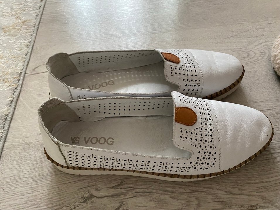 Beyaz Kadın Deri Dolgu Topuklu Babet - Görsel 2