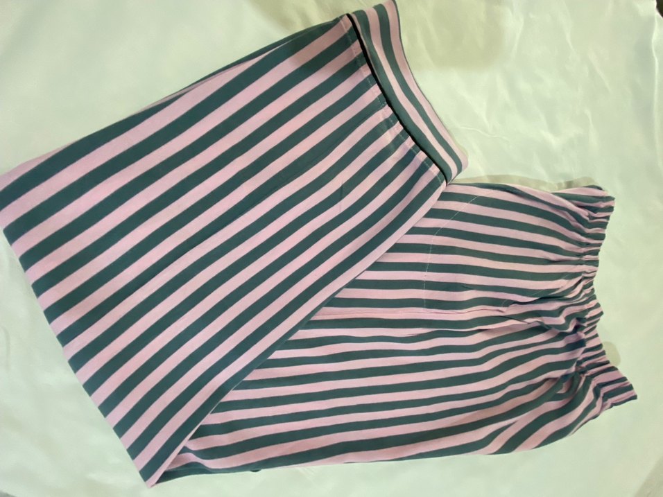 Pembe Çizgili Midi Kadın Pijama Üstü - Görsel 2