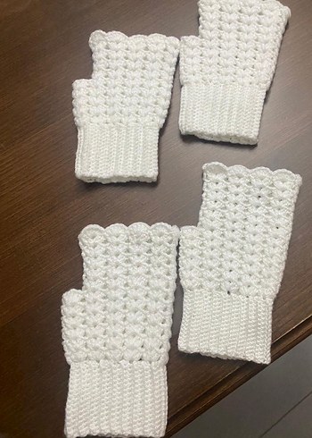 Dantel Detaylı Beyaz Örgü Kadın Eldiveni - Görsel 2