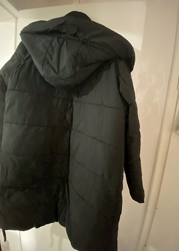 Siyah Fermuarlı Kadın Kışlık Midi Mont - Görsel 2