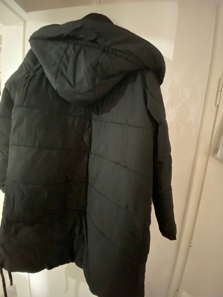 Siyah Fermuarlı Kadın Kışlık Midi Mont - Görsel 2