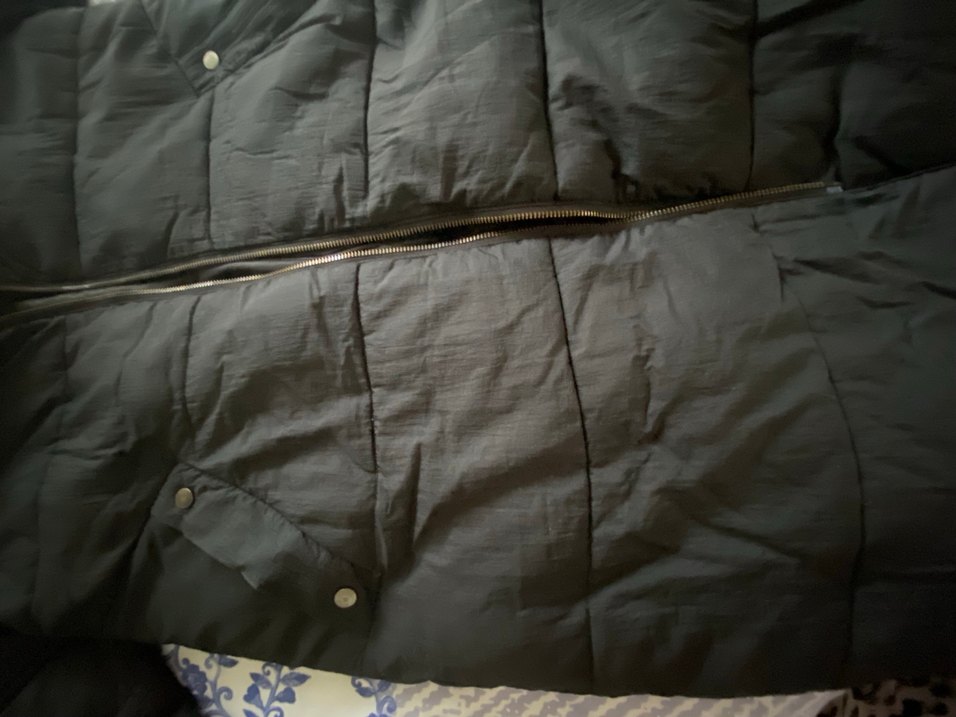 Siyah Fermuarlı Kadın Kışlık Midi Mont - Görsel 3