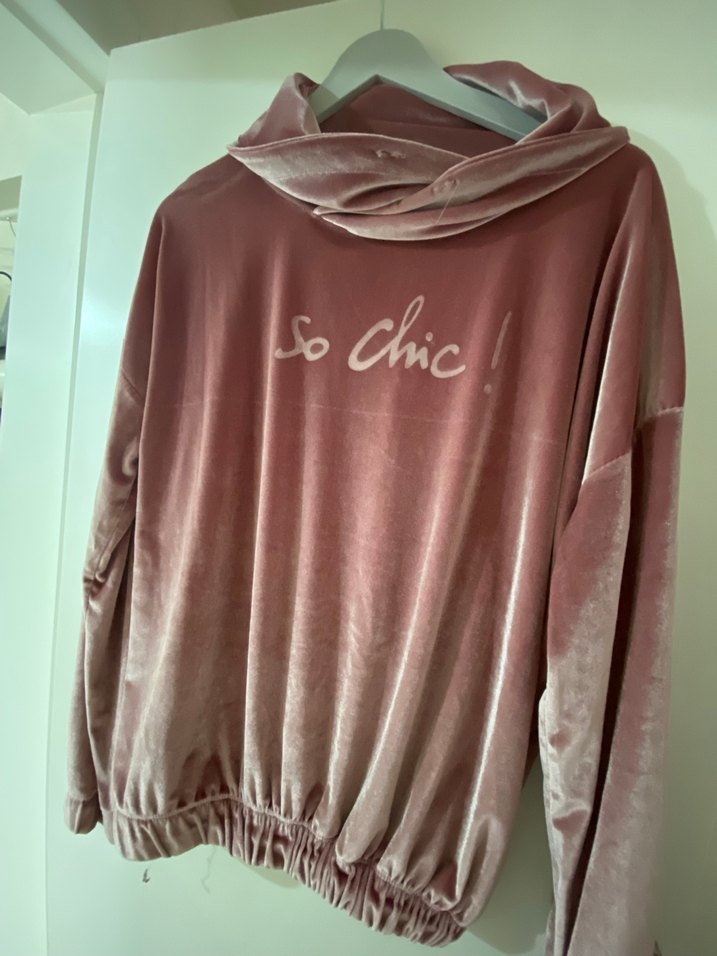 Pembe Kadife Salaş Sweatshirt - Görsel 2