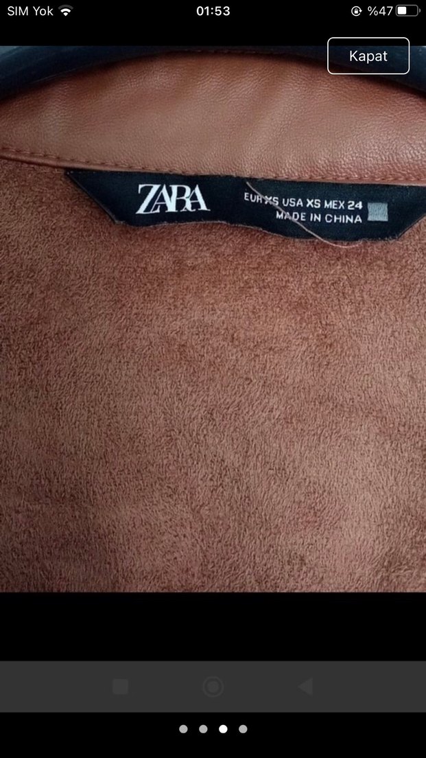 Kahverengi Deri elbise - Görsel 3