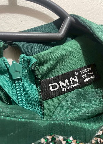 Yeşil İşlemeli Uzun Abiye Elbise - Görsel 6